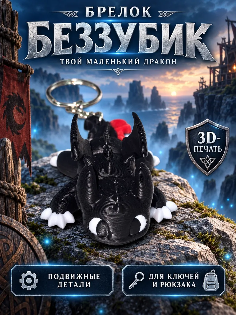 Bezzubik ajdaho brelok