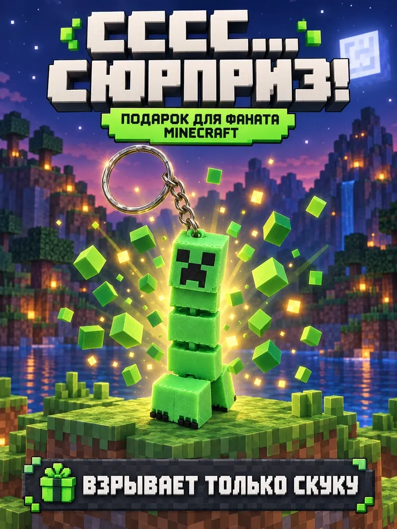 Брелок Крипер Майнкрафт
