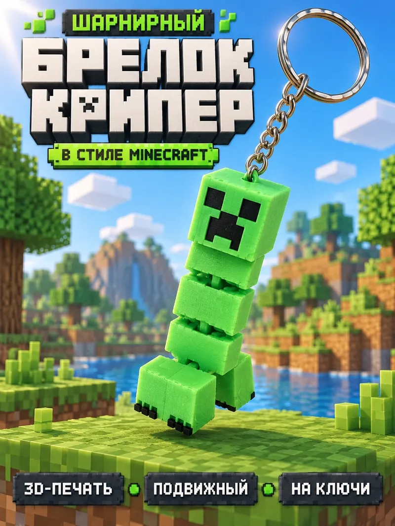 Брелок Майнкрафт «Крипер»