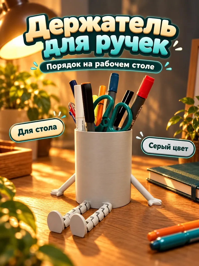 Шарнирный держатель для ручек на рабочий стол