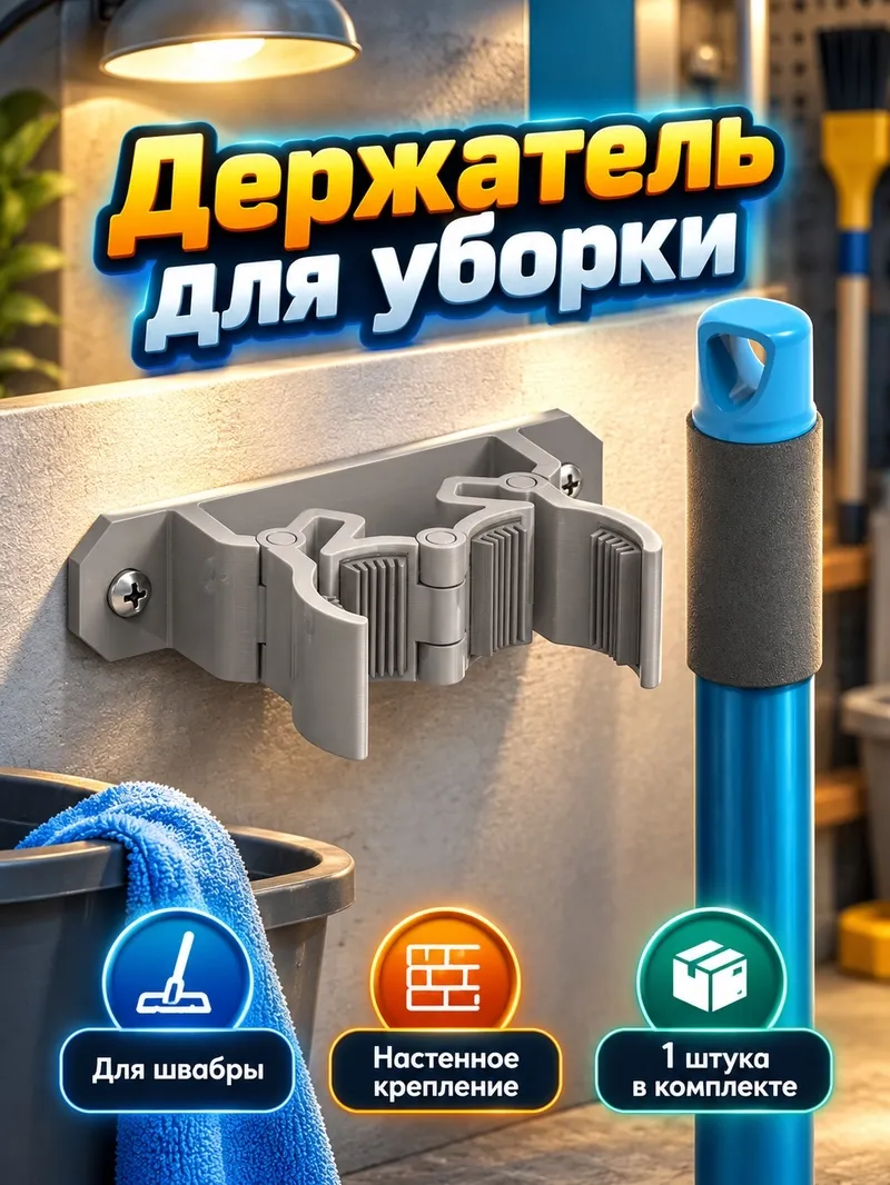 Держатель для швабры с усиленным захватом для уборки